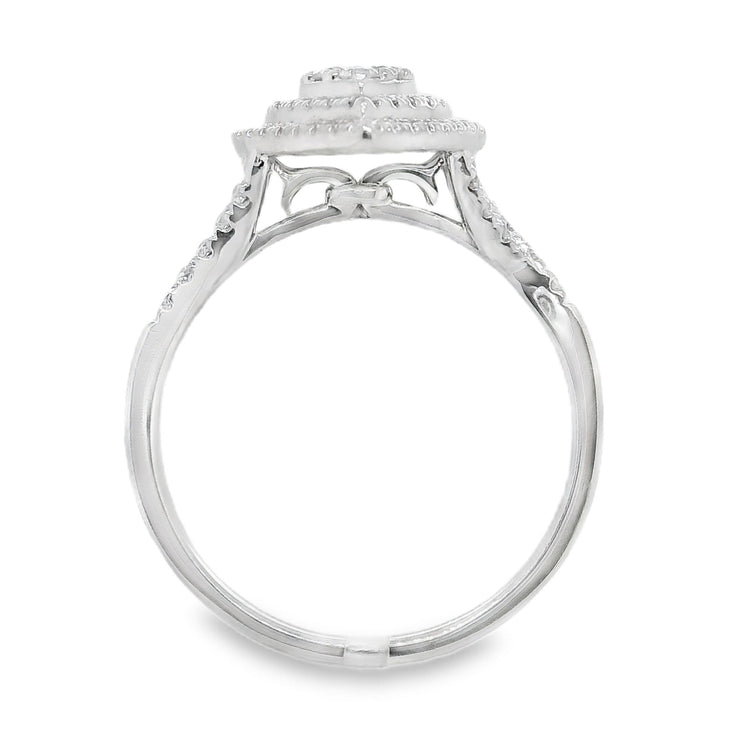 Double Halo Pear Cluster Ring