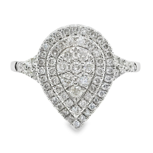 Double Halo Pear Cluster Ring