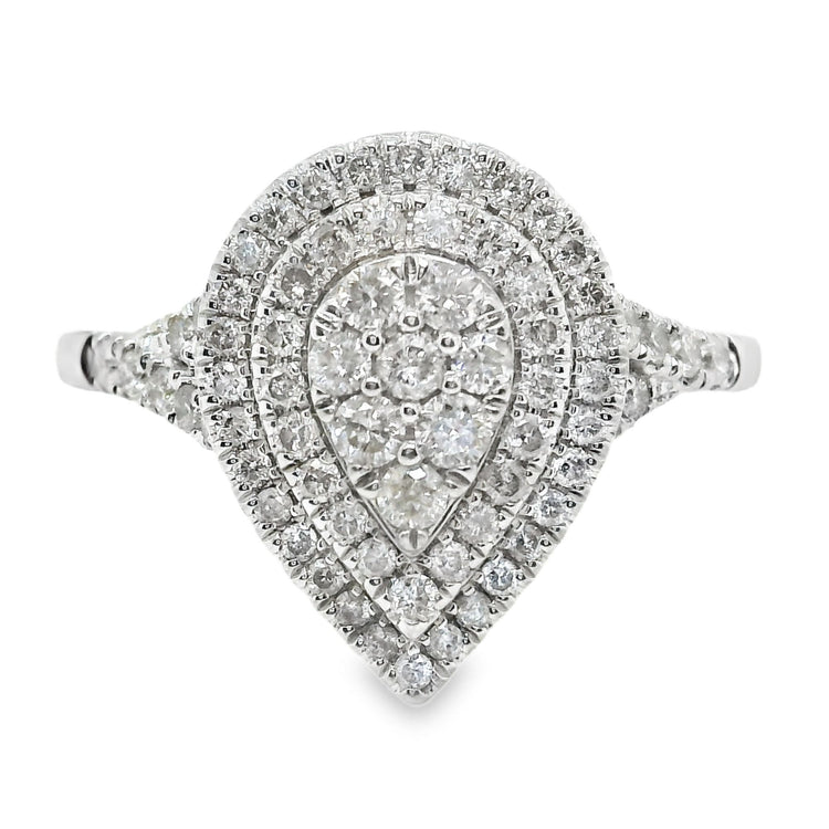 Double Halo Pear Cluster Ring