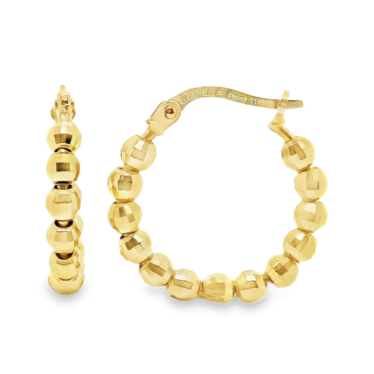 Diamond Cut Bead Hoops