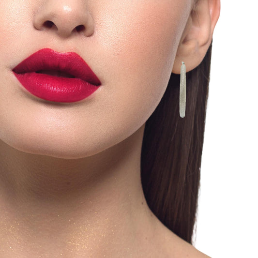 Sterling Silver Sparkle Texture Hoops