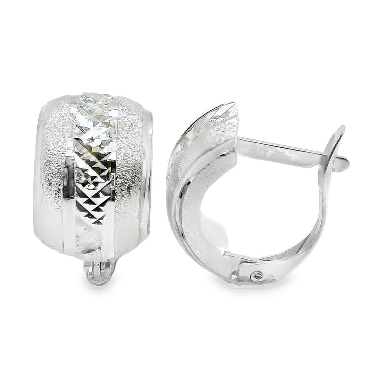 Wide Diamond Cut Earrings