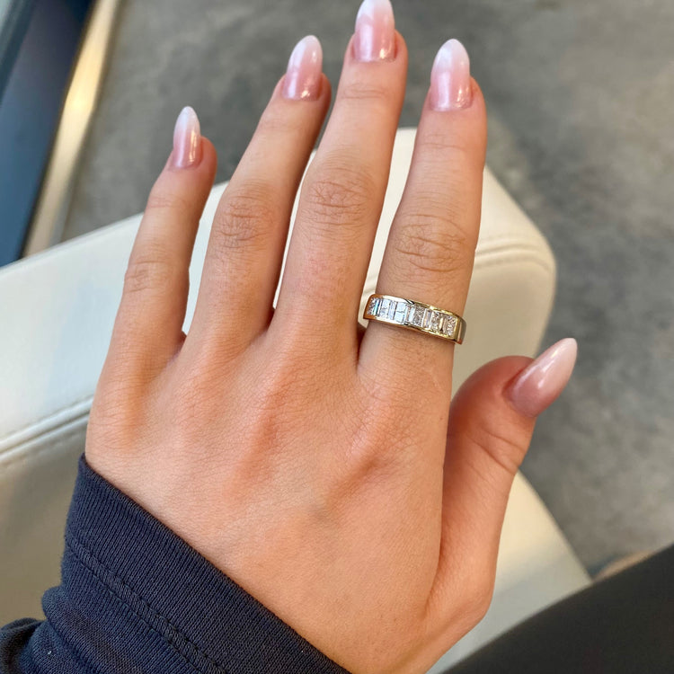 1.00TCW Princess & Baguette Cut Diamond Ring