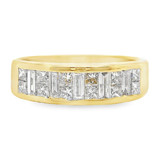 1.00TCW Princess & Baguette Cut Diamond Ring