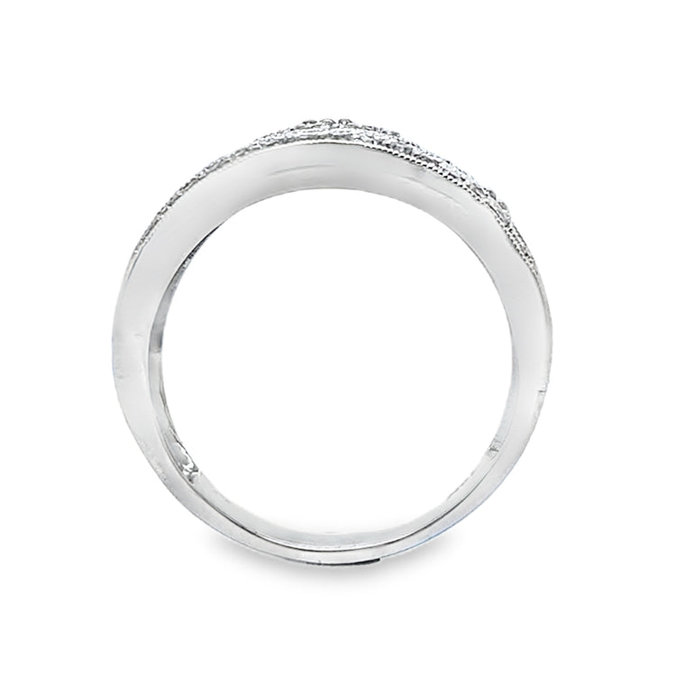 Black Rhodium Accent Wide Diamond Ring