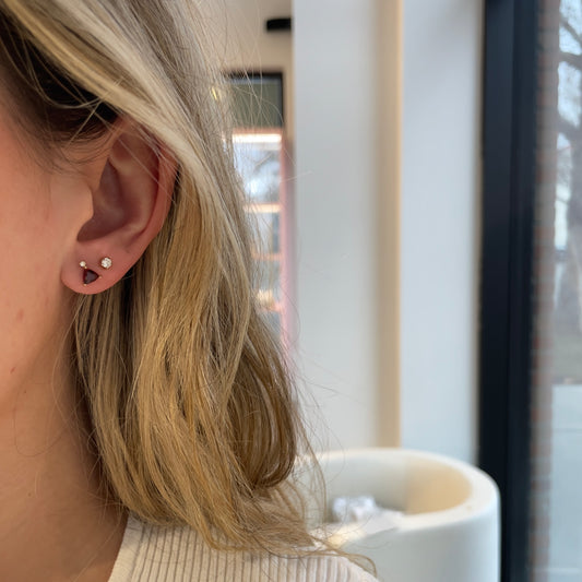 Trillion Garnet & Diamond Studs