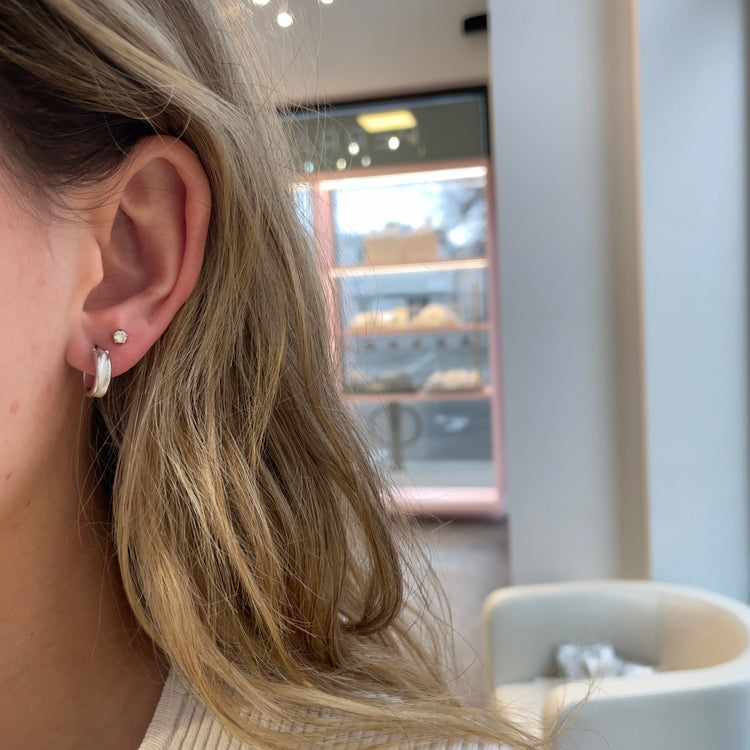 Textured Center Mini Hoops