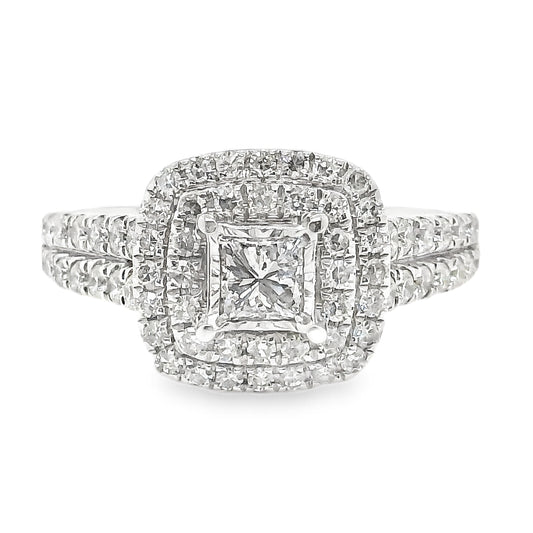 Princess Cut Double Halo Diamond Ring
