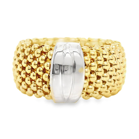 Two Tone Wide Mesh Ring