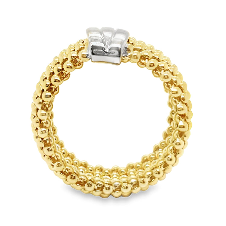 Two Tone Wide Mesh Ring