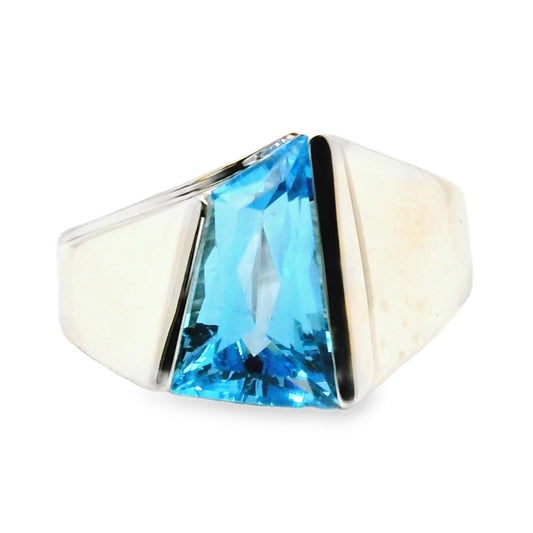 Fancy Cut Blue Topaz Ring