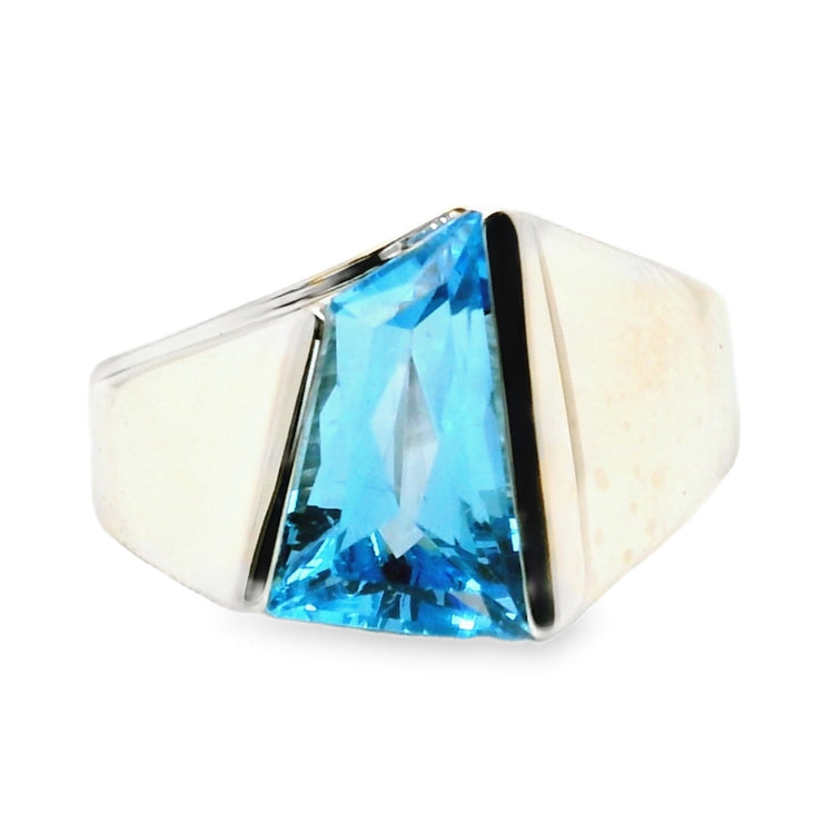 Fancy Cut Blue Topaz Ring