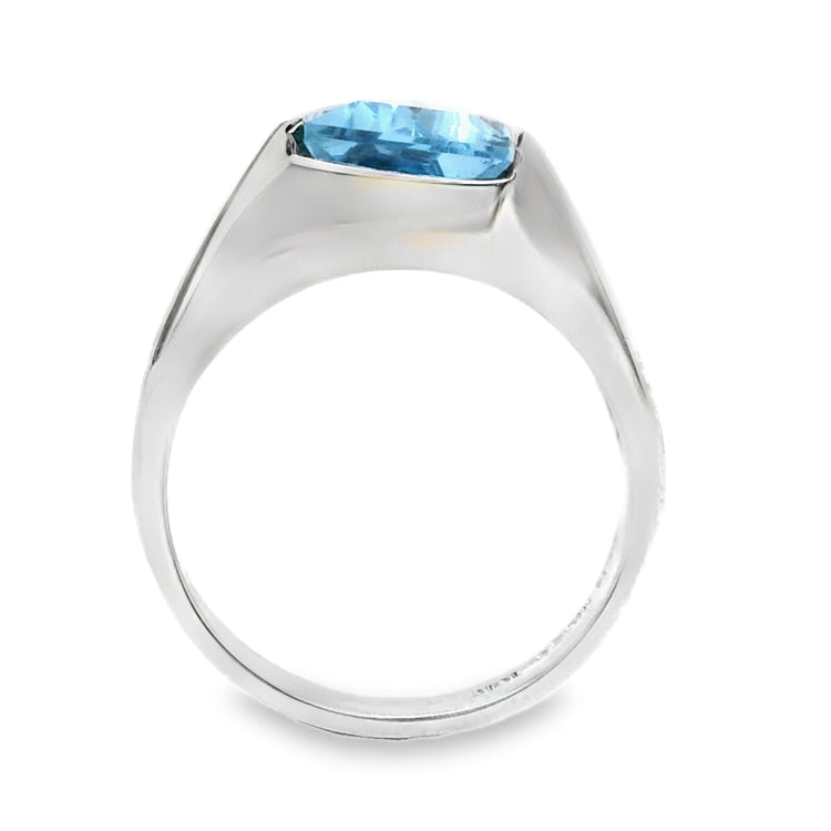 Fancy Cut Blue Topaz Ring