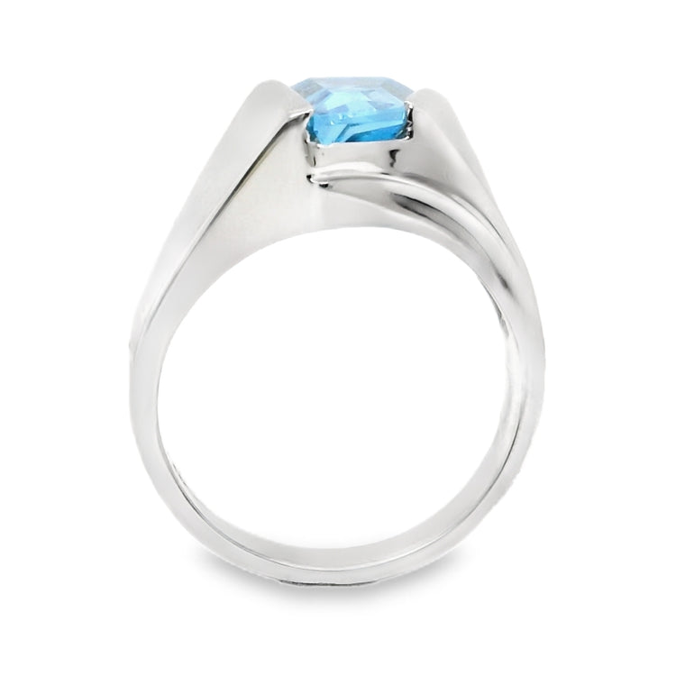 Fancy Cut Blue Topaz Ring