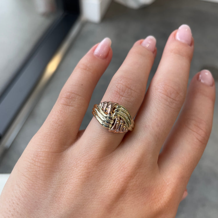 Yellow & Rose Gold Knot Ring