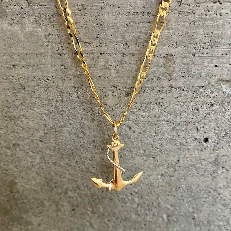 Two Tone Anchor Pendant