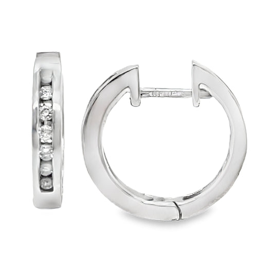 Channel Set Classic Diamond Huggies