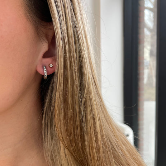 Channel Set Classic Diamond Huggies