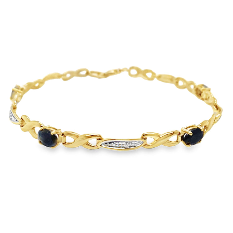 Sapphire Bracelet with White Gold Accents
