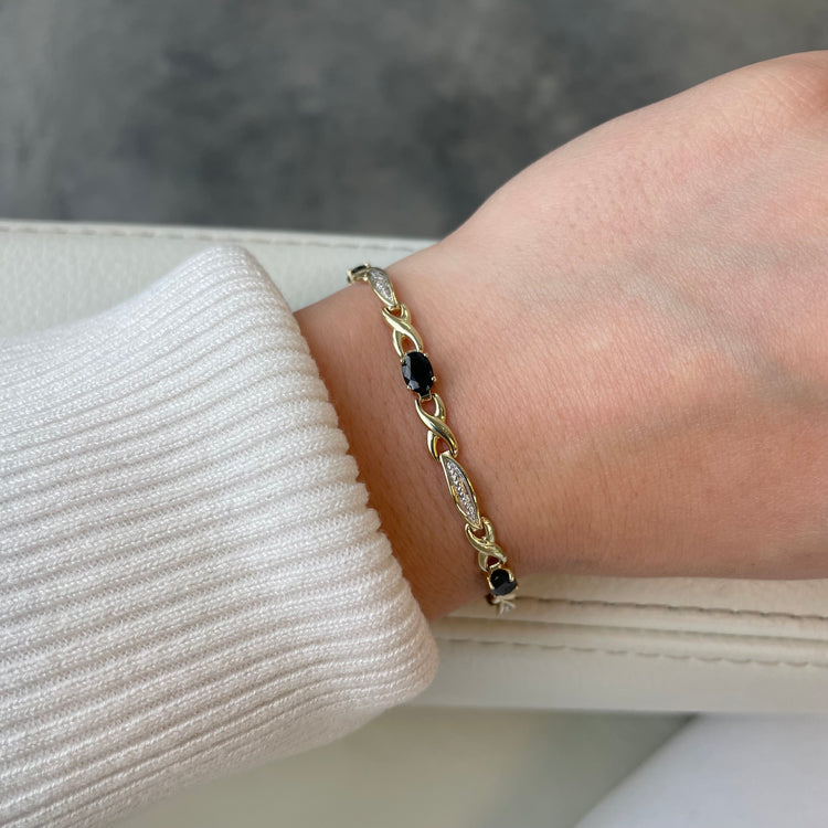 Sapphire Bracelet with White Gold Accents