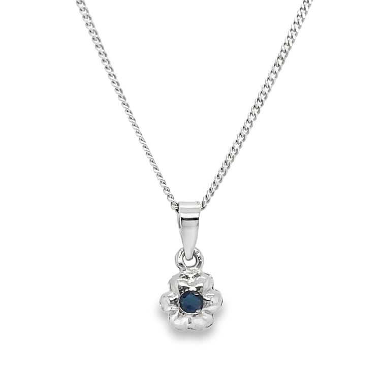 Dainty Flower Sapphire Necklace