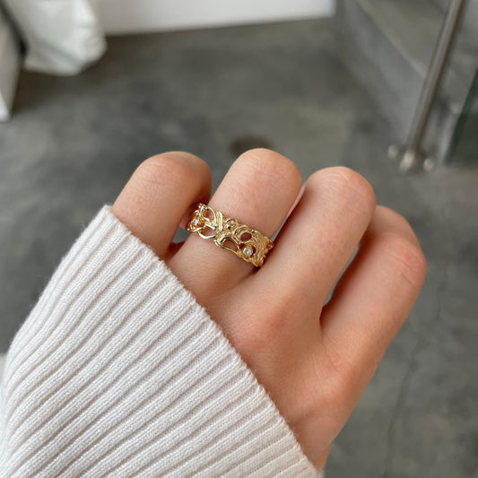 Eternity Diamond Filigree Wide Band by Pandora