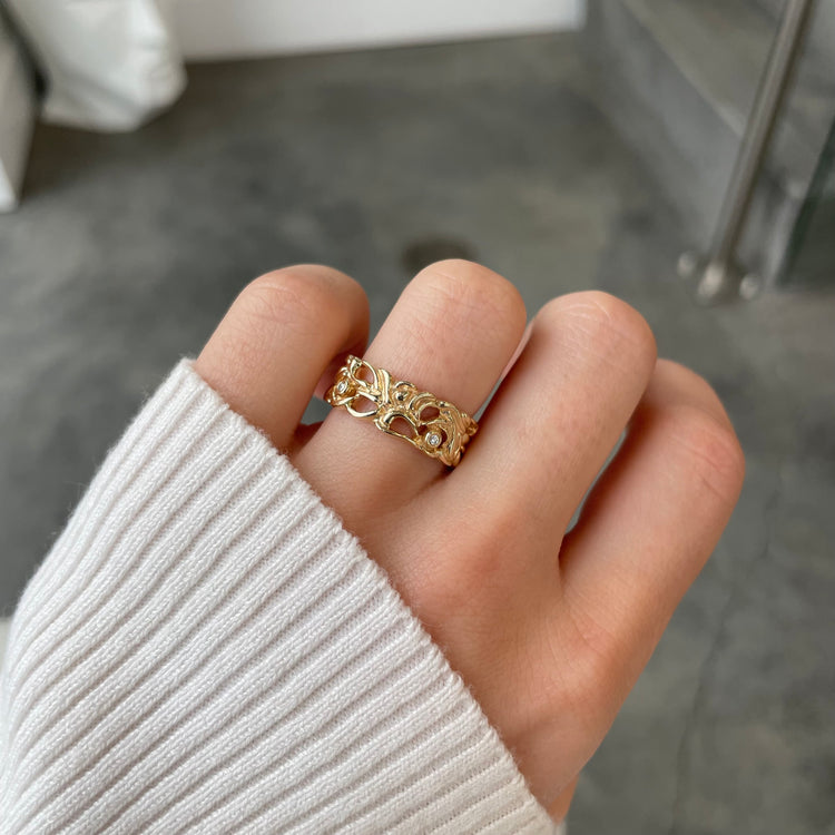 Eternity Diamond Filigree Wide Band by Pandora