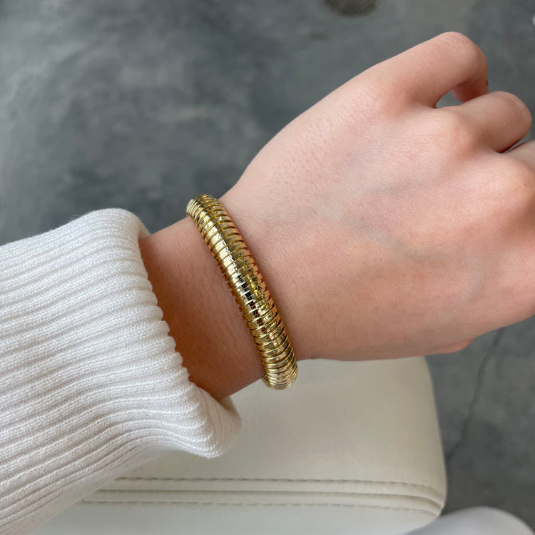 9mm Wide Flexible Gold Bracelet