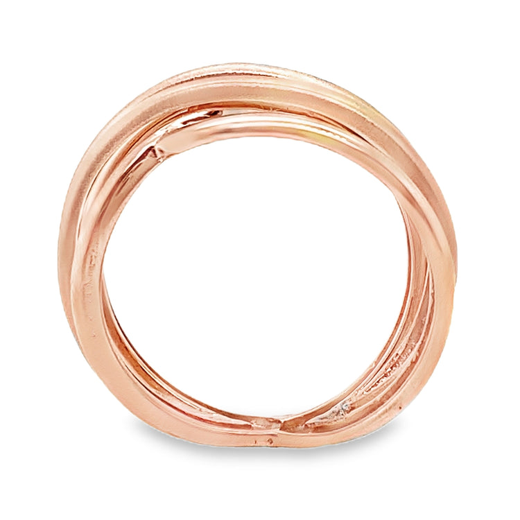 Satin & Polished Criss Cross Wide Band