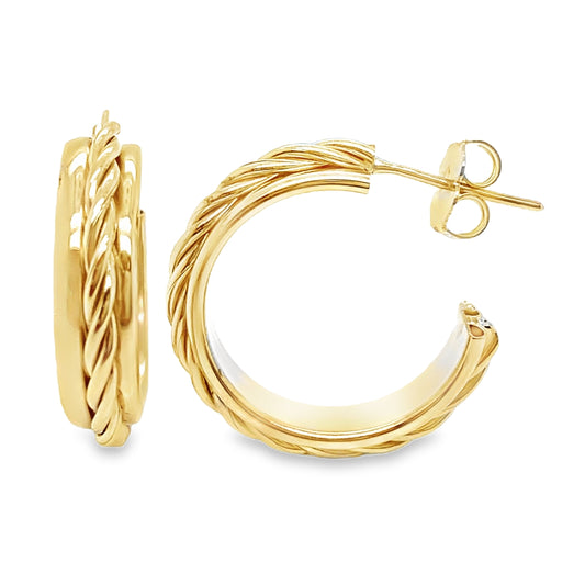 Rope Accent Hoop Earrings