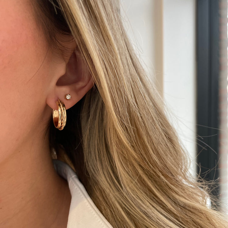 Rope Accent Hoop Earrings