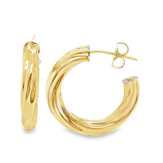Gold Twist Hoops