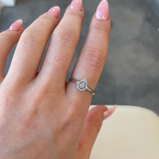 Pear Cluster Diamond Ring