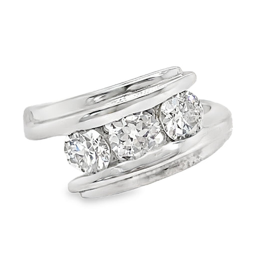 1.00TCW English Cut Diamond Bypass Ring