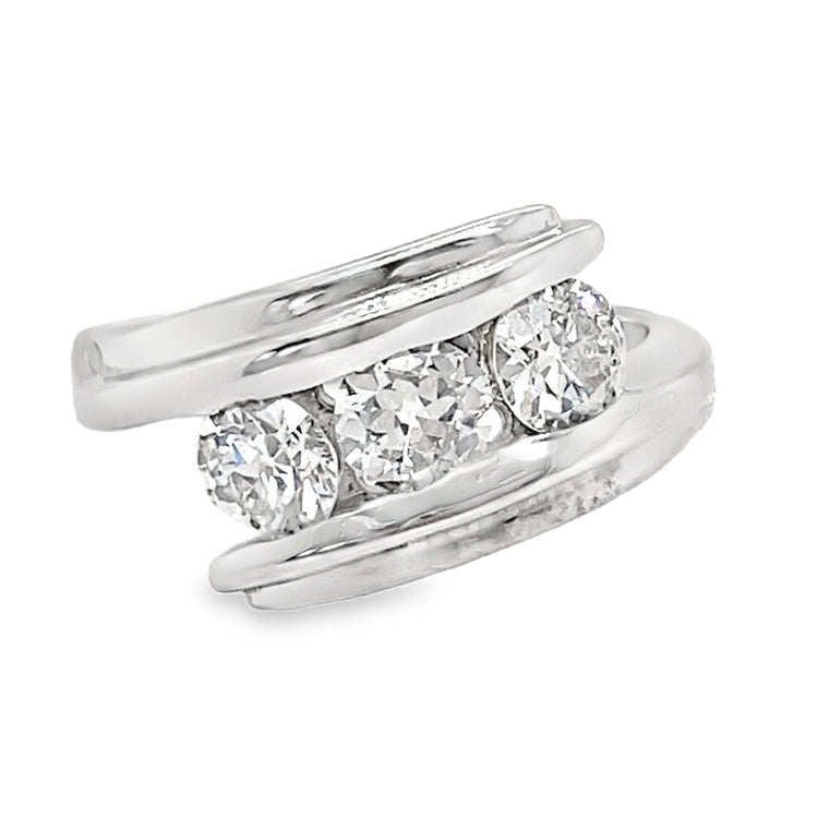 1.00TCW English Cut Diamond Bypass Ring