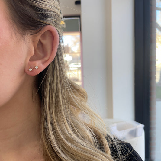 .15TCW Gold Accented Diamond Studs