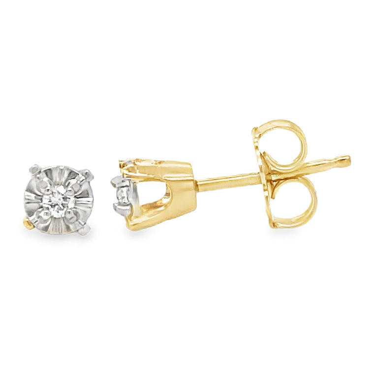 Yellow Gold Diamond Studs with Removable Jacket