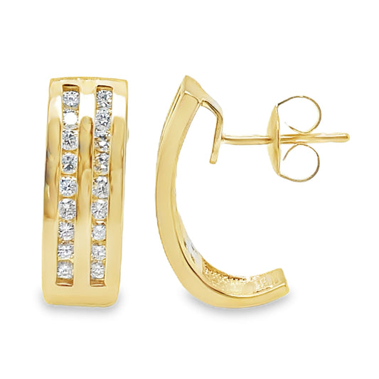 .50TCW Double Channel Set Diamond Earrings