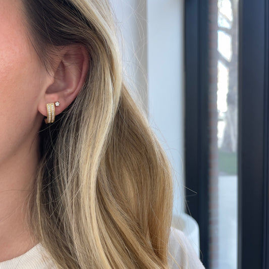 .50TCW Double Channel Set Diamond Earrings