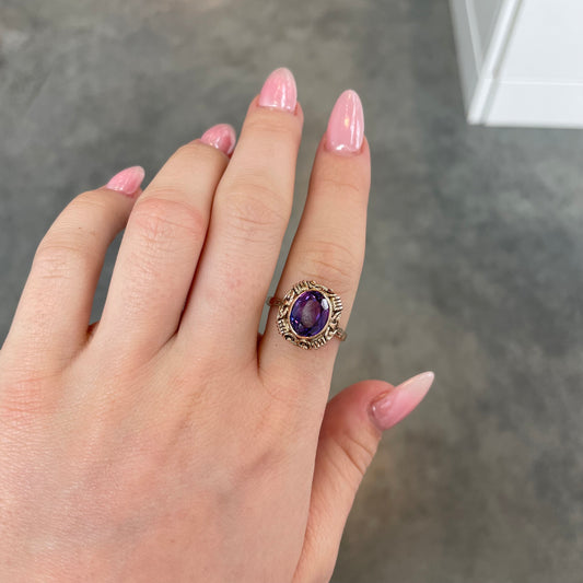 Vintage Style Amethyst Ring