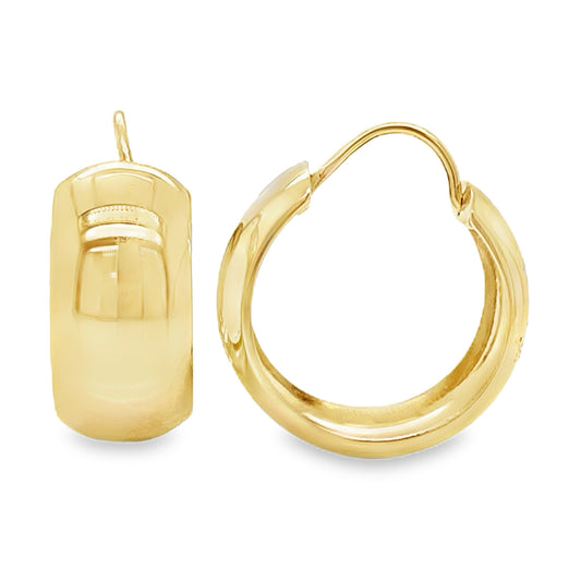 Wide Gold Hoop Earrings