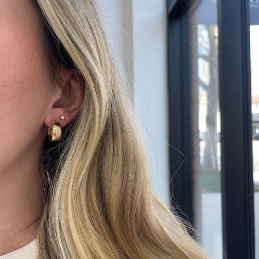 Wide Gold Hoop Earrings