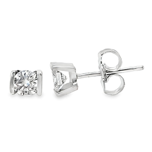 .35TCW Channel Set Diamond Studs