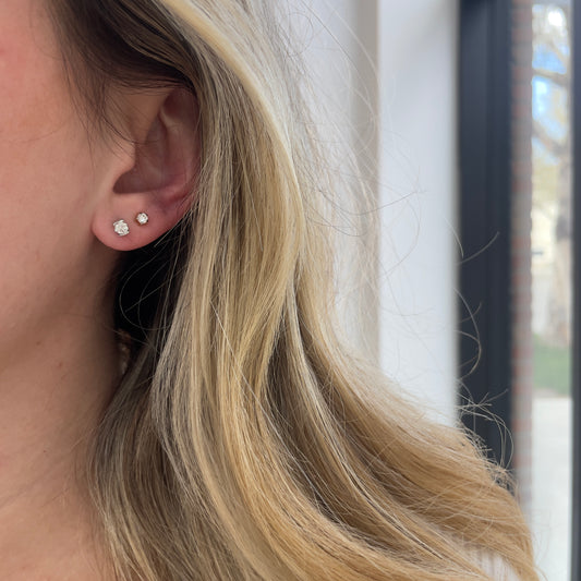 .35TCW Channel Set Diamond Studs