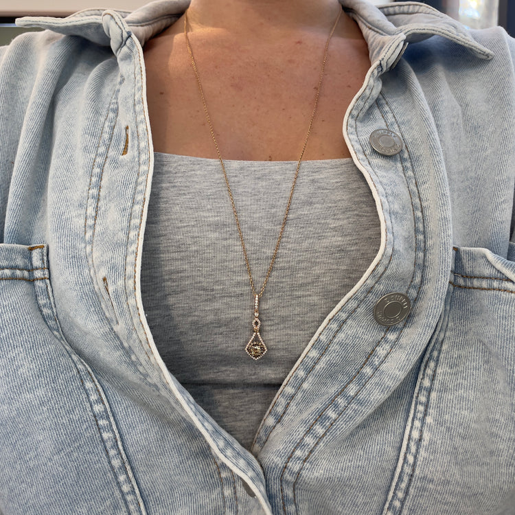 Long Necklace with Chocolate Diamonds