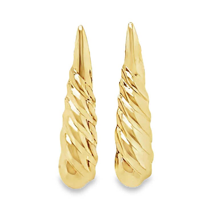 Hollow Back Scalloped Teardrop Earrings