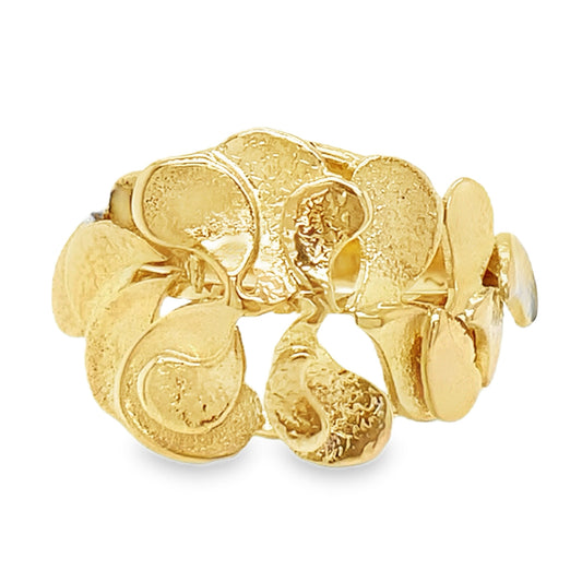 Textured Overlapping Petals Ring