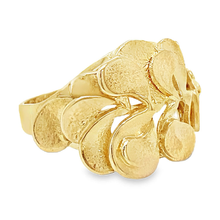 Textured Overlapping Petals Ring
