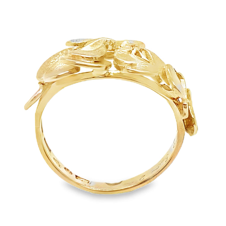 Textured Overlapping Petals Ring