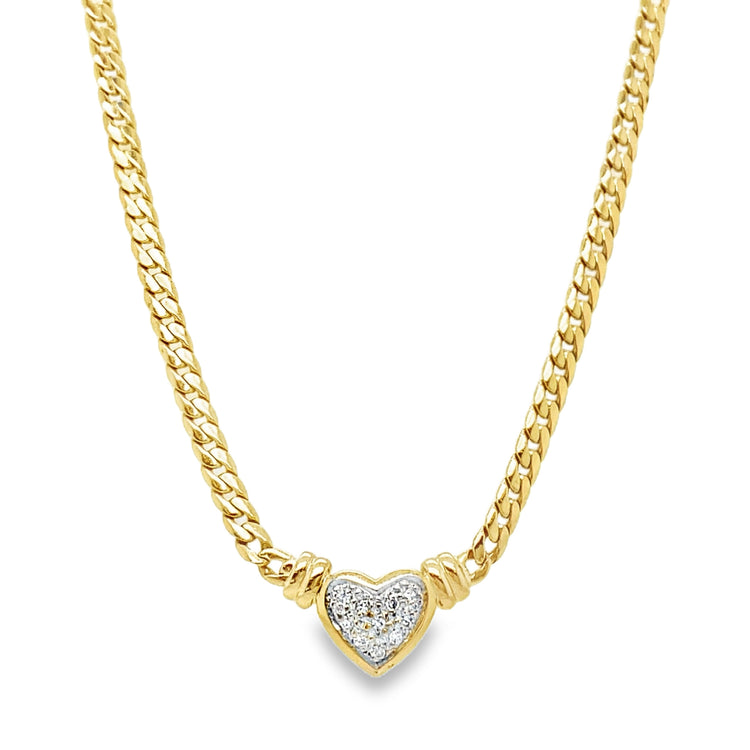 Diamond Heart Station Necklace